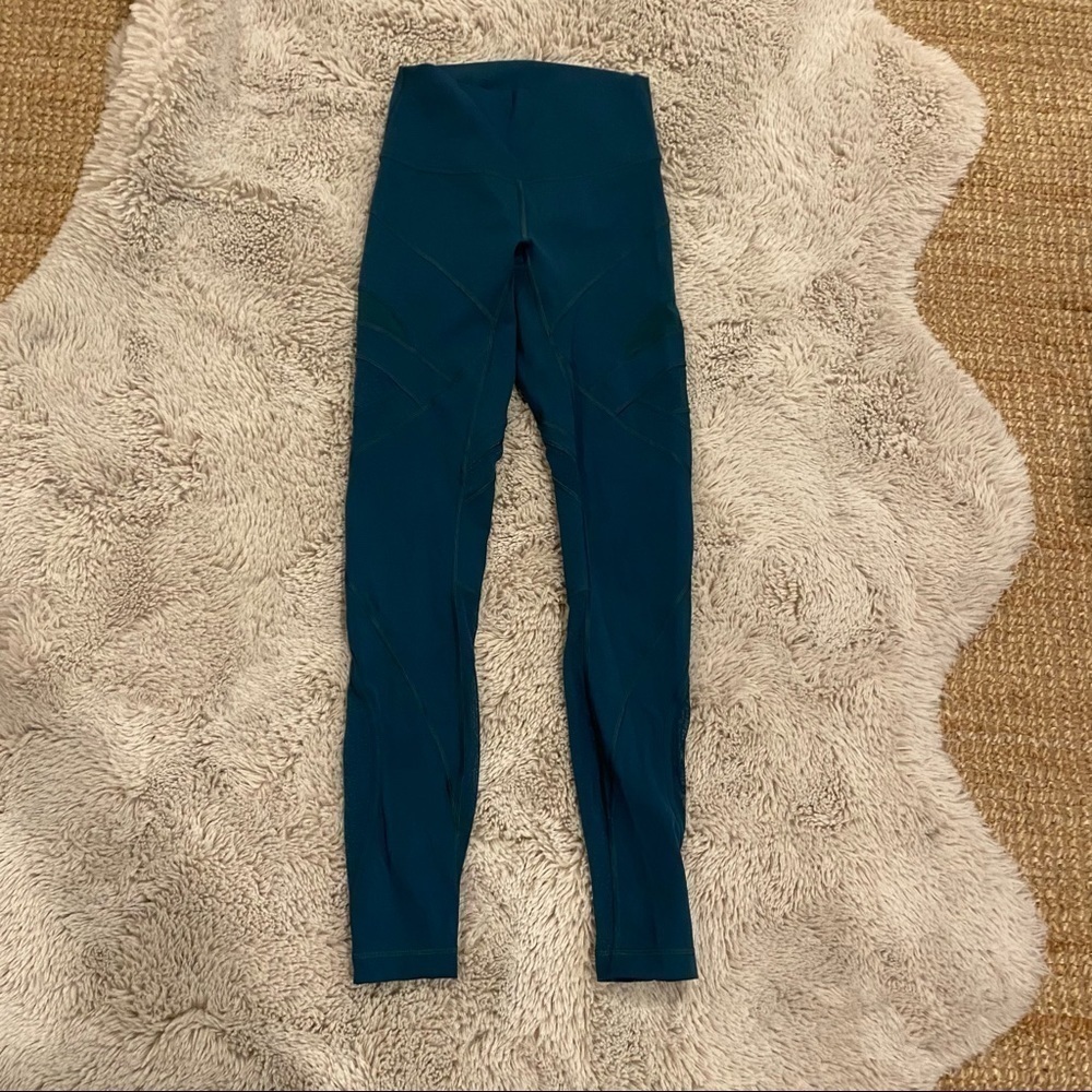 Lululemon  Wunder Under HR Tight MESH Design Luxtreme RYEM Green 4 size - Picture 4 of 8